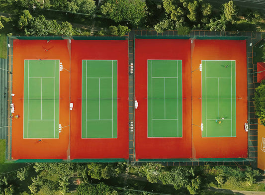 Aerial view of tennis courts