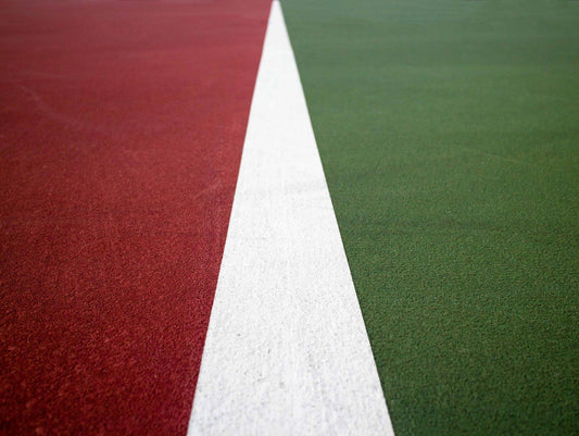 Striking closeup of tennis court line